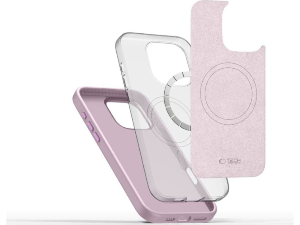 Ochranný kryt na iPhone 16 Pro - Tech-Protect, Pure MagSafe Pink Pearl