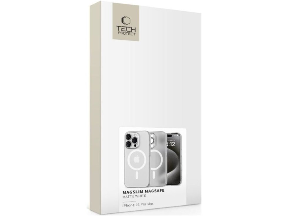 Ochranný kryt na iPhone 16 Pro MAX - Tech-Protect, MagSlim MagSafe White