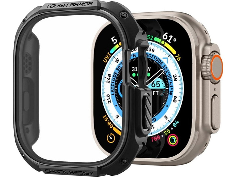 Pouzdro / kryt pro Apple Watch 49mm - Spigen, Tough Armor Black