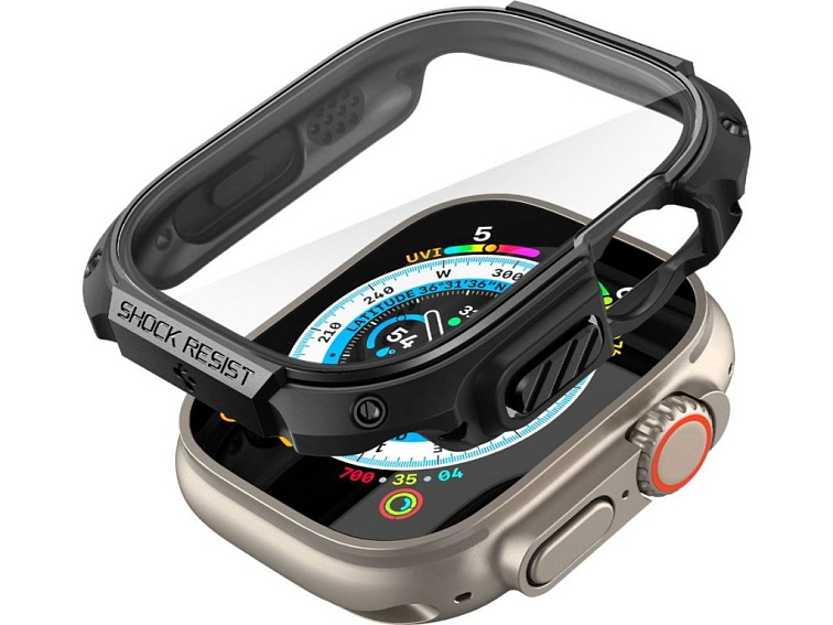 Pouzdro / kryt pro Apple Watch 49mm - Spigen, Tough Armor Black