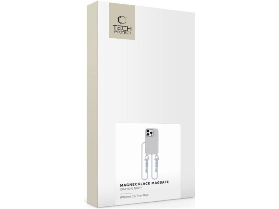 Kryt se šňůrkou na iPhone 16 Pro MAX - Tech-Protect, Magnecklace MagSafe Crayon Gray