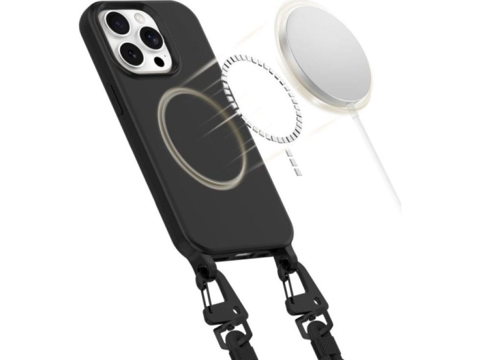 Kryt se šňůrkou na iPhone 15 Pro - Tech-Protect, Magnecklace MagSafe Black