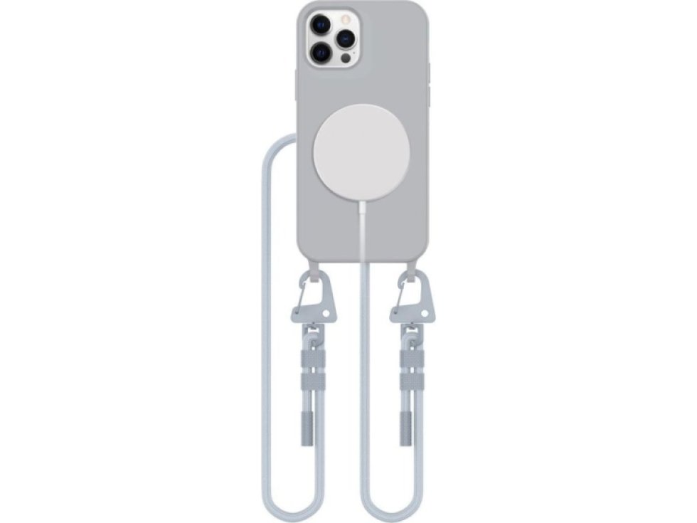 Kryt se šňůrkou na iPhone 12 / 12 Pro - Tech-Protect, Magnecklace MagSafe Crayon Gray