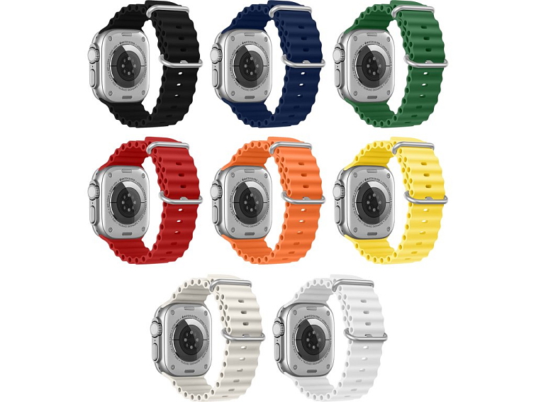 Vroubkovaný řemínek s přezkou pro Apple Watch 42/44/45/46/49mm