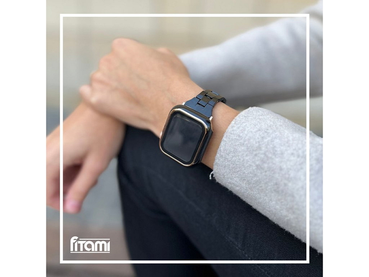 Elegantní řemínek s pouzdrem pro Apple Watch - Černý