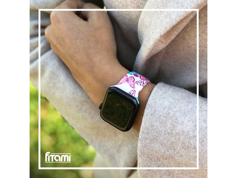 Řemínek s potiskem pro Apple Watch - Modří motýli