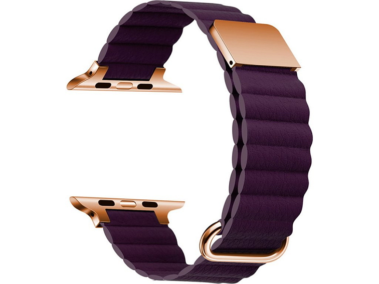 Stylový kožený řemínek s magnetem pro Apple Watch - Cherry