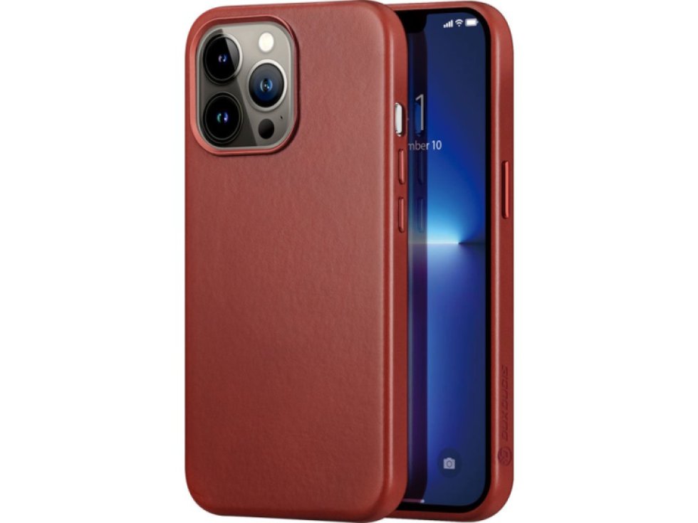 Kožený kryt na iPhone 13 Pro - DuxDucis, Naples with MagSafe Red