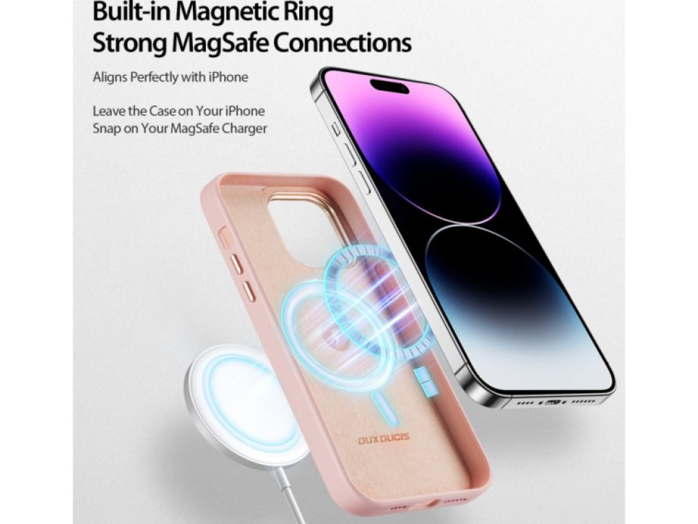 Ochranný kryt na iPhone 14 Pro MAX - DuxDucis, Grit with MagSafe Pink
