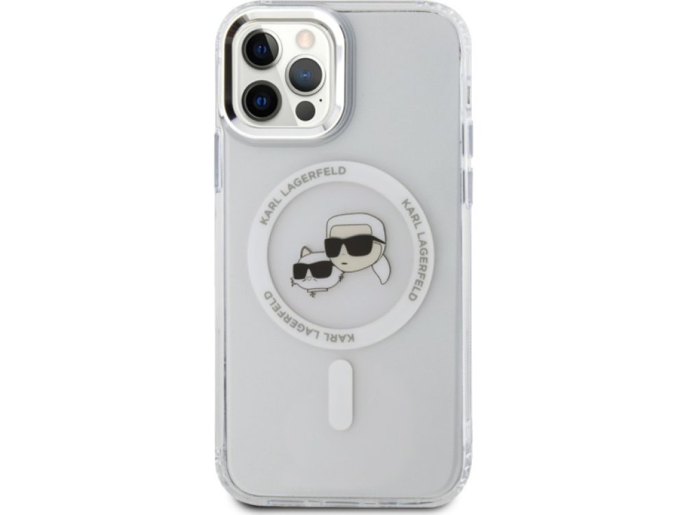 Ochranný kryt na iPhone 12 / 12 Pro - Karl Lagerfeld, IML K&CH Heads MagSafe Transparent KLHMP12MHLSKCH