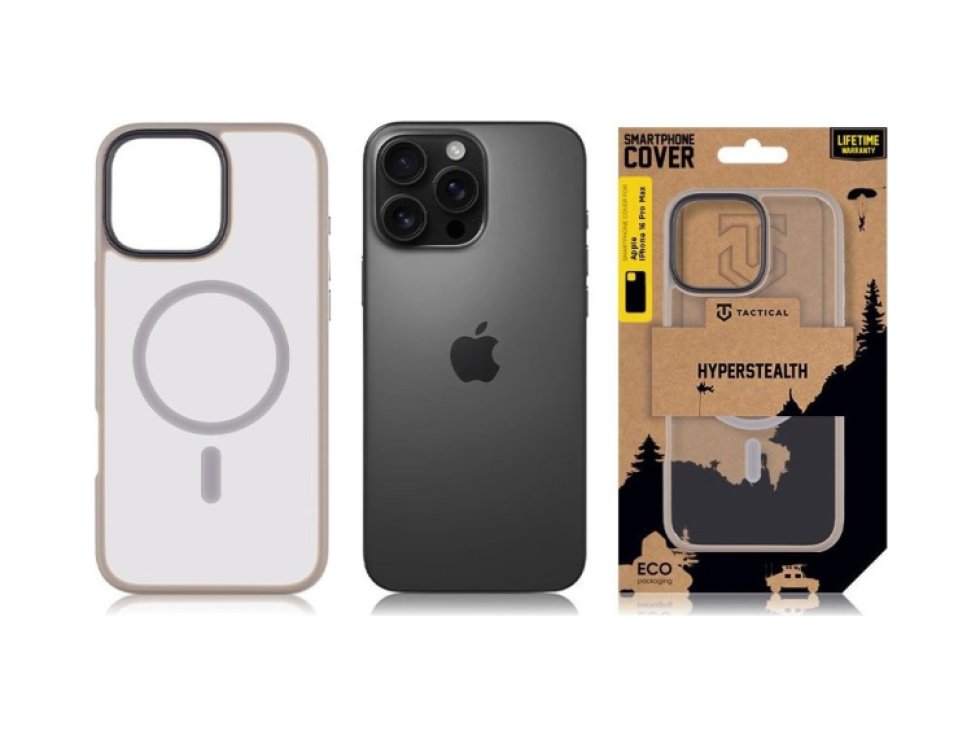 Ochranný kryt na iPhone 16 Pro MAX - Tactical, MagForce Hyperstealth Light Gray