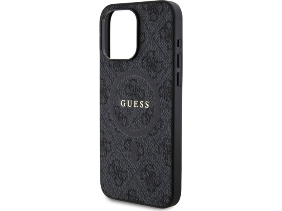 Ochranný kryt na iPhone 15 Pro MAX - Guess, 4G Colored Ring MagSafe Black GUHMP15XG4GFRK