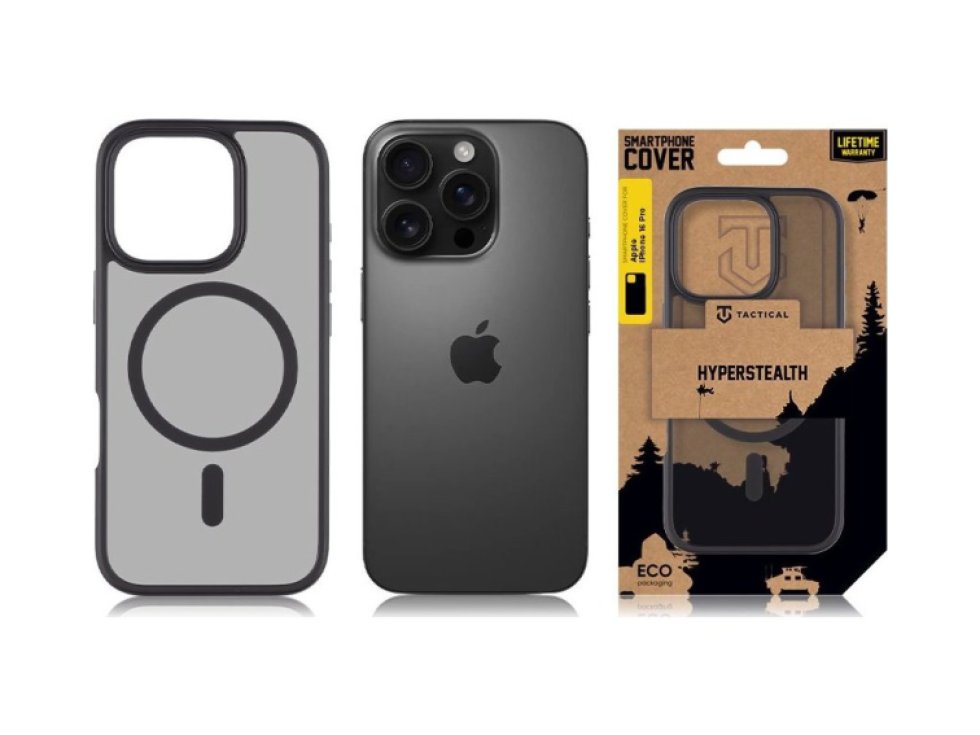 Ochranný kryt na iPhone 16 Pro - Tactical, MagForce Hyperstealth Asphalt