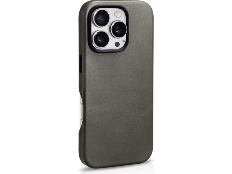 Kožený obal na iPhone 16 Pro MAX - iCarer, OilWax MagSafe Gray 11.01.WMI16240704-Gray