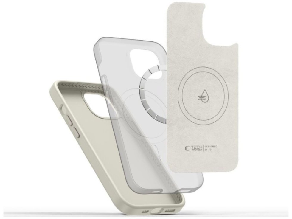 Ochranný kryt na iPhone 14 - Tech-Protect, Pure MagSafe Cosmic Latte