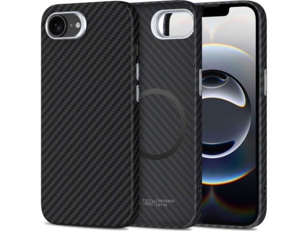 Ochranný kryt na iPhone 16e - Tech-Protect, ION Carbon MagSafe Black