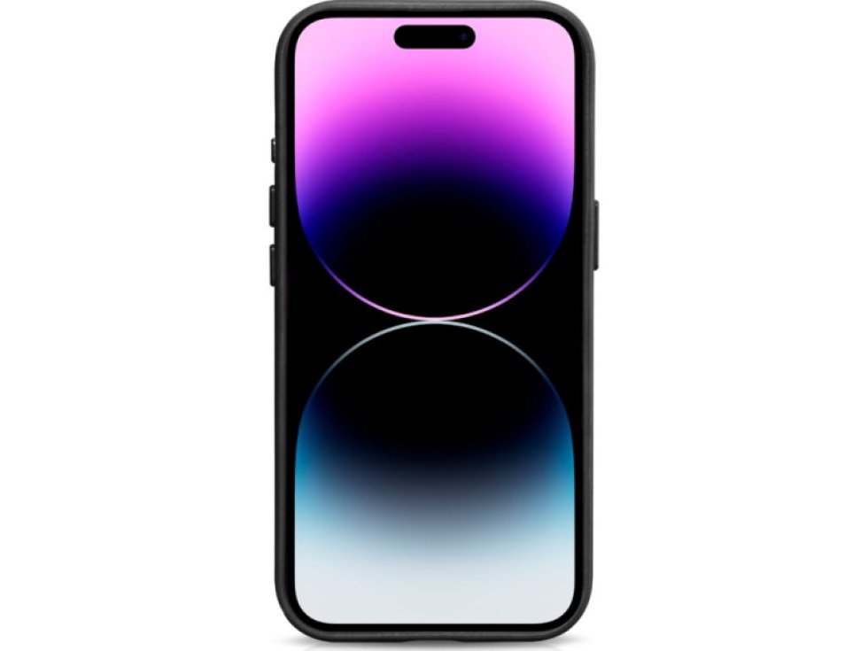 Kožený obal na iPhone 15 Pro MAX - iCarer, OilWax MagSafe Black 11.01.WMI15230604-BK
