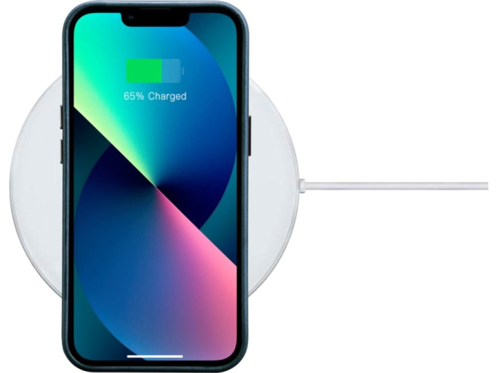 Kožený obal na iPhone 14 - iCarer, OilWax MagSafe Blue WMI14220701-BU