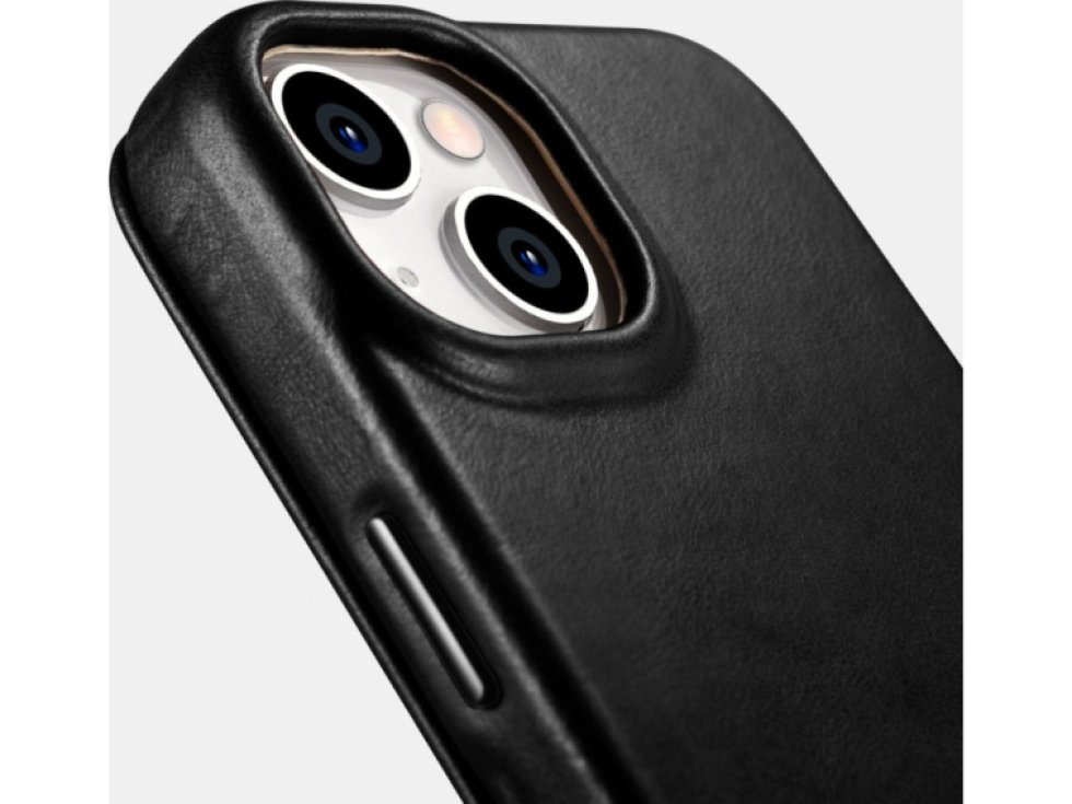 Knížkové pouzdro pro iPhone 14 PLUS - iCarer, Curved Edge MagSafe Black AKI14220707-BK