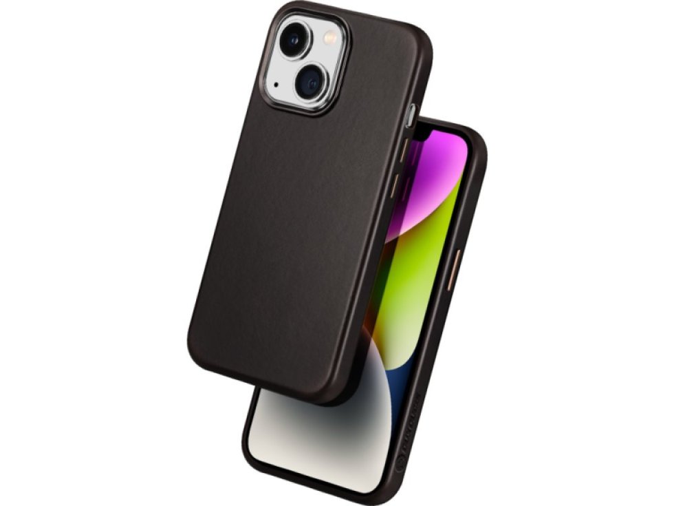 Kožený kryt na iPhone 14 PLUS - DuxDucis, Naples with MagSafe Coffee