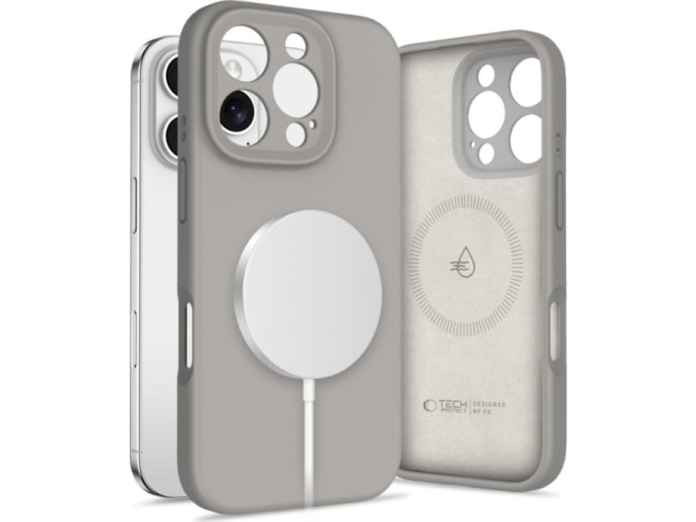 Ochranný kryt na iPhone 16 Pro MAX - Tech-Protect, Liquid MagSafe Stone Gray
