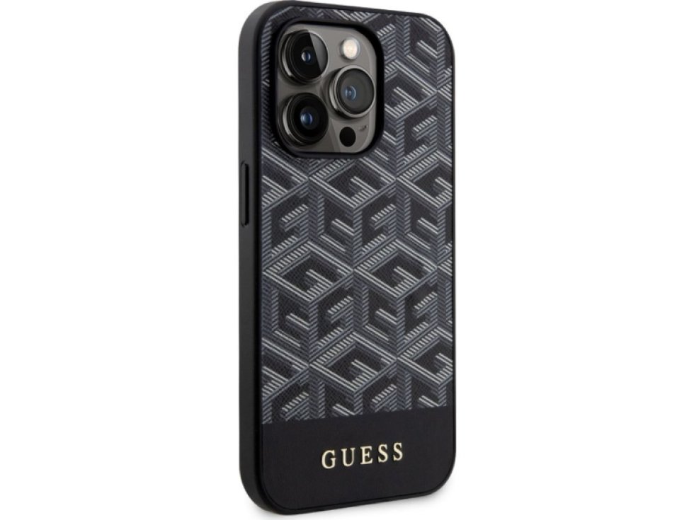 Ochranný kryt pro iPhone 14 Pro MAX - Guess, G Cube MagSafe Black GUHMP14XHGCFSEK
