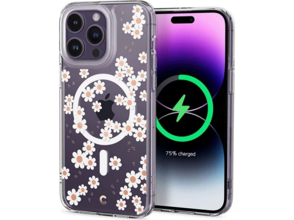 Ochranný kryt pro iPhone 14 Pro MAX - Spigen, Cyrill Cecile Mag White Daisy