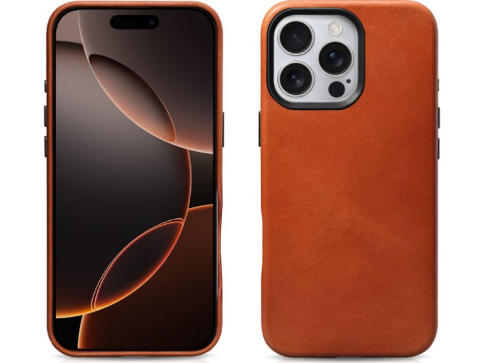 Kožený obal na iPhone 16 Pro MAX - iCarer, OilWax MagSafe Retro 11.01.WMI16240704-SN