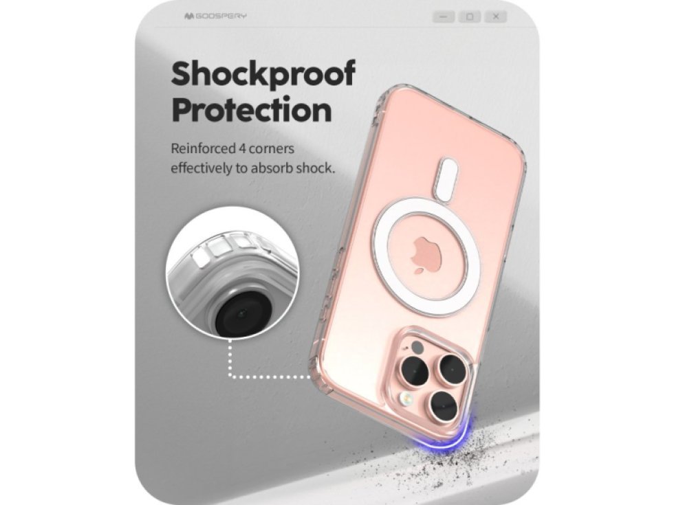 Ochranný kryt na iPhone 16 Pro - Mercury, JelHard MagSafe Transparent