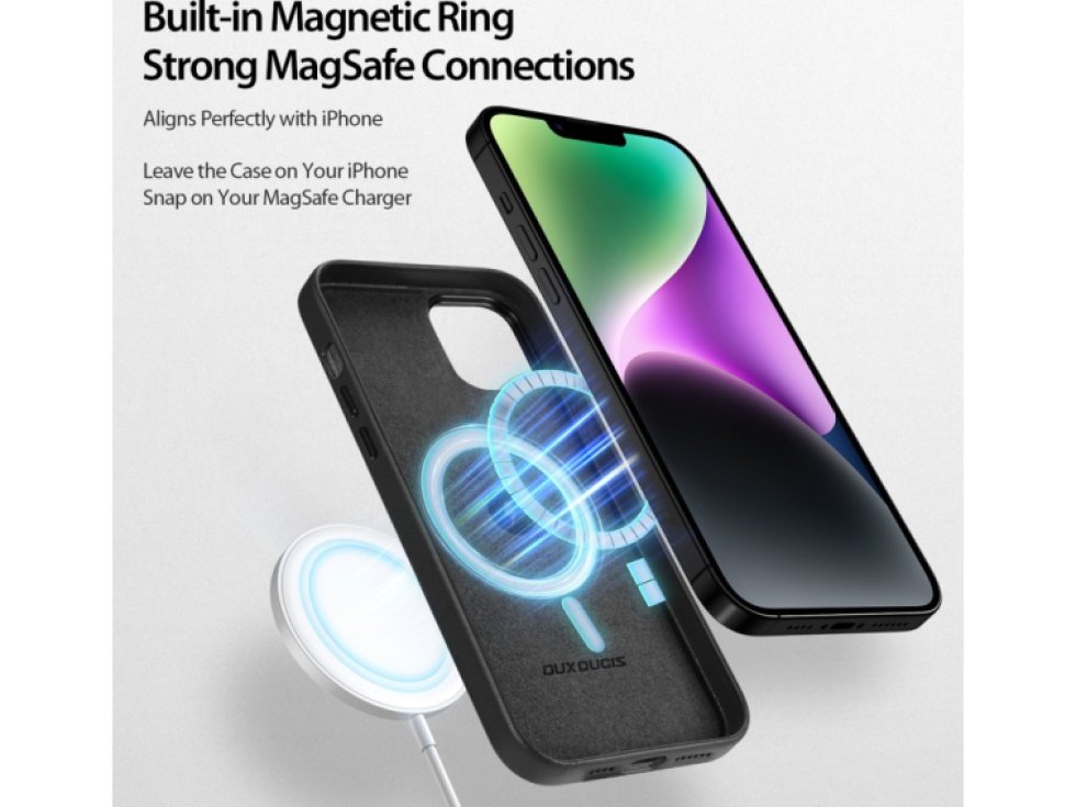 Ochranný kryt na iPhone 14 PLUS - DuxDucis, Grit with MagSafe Black