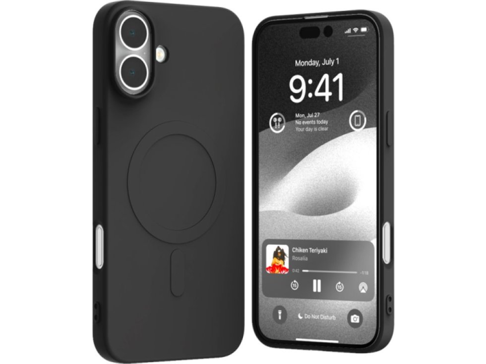 Ochranný kryt na iPhone 16 PLUS - Mercury, SemiSilicon MagSafe Black