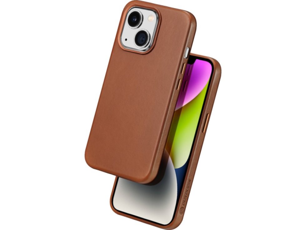 Kožený kryt na iPhone 14 PLUS - DuxDucis, Naples with MagSafe Brown