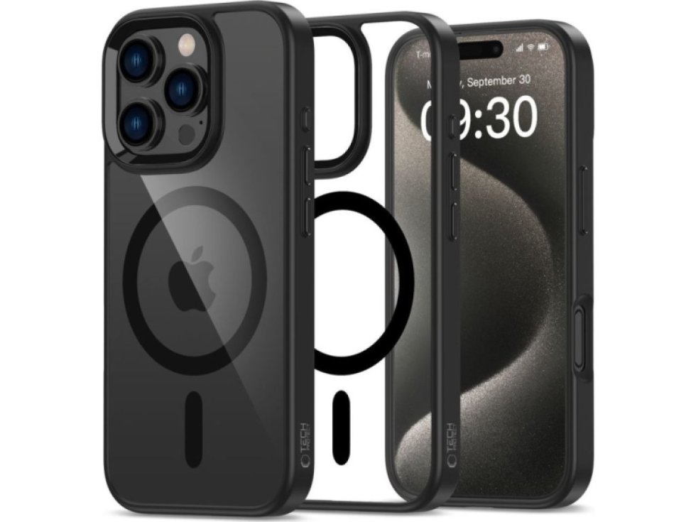 Ochranný kryt na iPhone 16 Pro - Tech-Protect, Magmat MagSafe Black/Clear