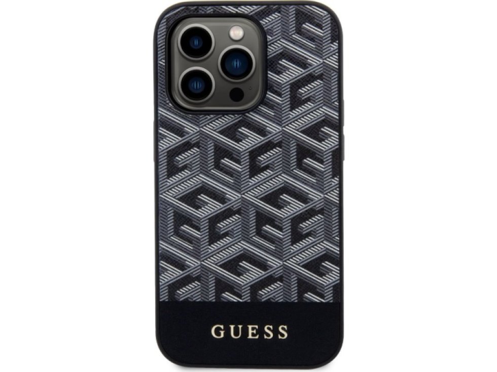 Ochranný kryt pro iPhone 14 Pro MAX - Guess, G Cube MagSafe Black GUHMP14XHGCFSEK