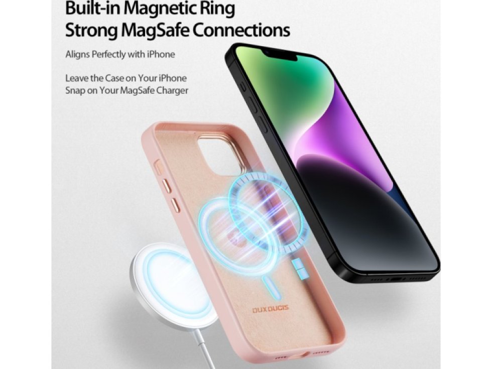 Ochranný kryt na iPhone 14 PLUS - DuxDucis, Grit with MagSafe Pink