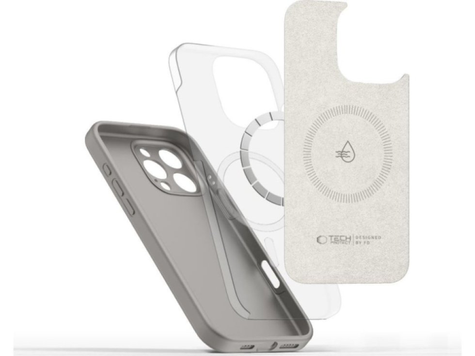 Ochranný kryt na iPhone 16 Pro MAX - Tech-Protect, Liquid MagSafe Stone Gray