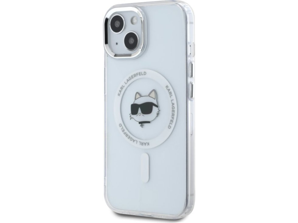 Ochranný kryt na iPhone 15 - Karl Lagerfeld, IML Choupette Head MagSafe Transparent KLHMP15SHLSCHH