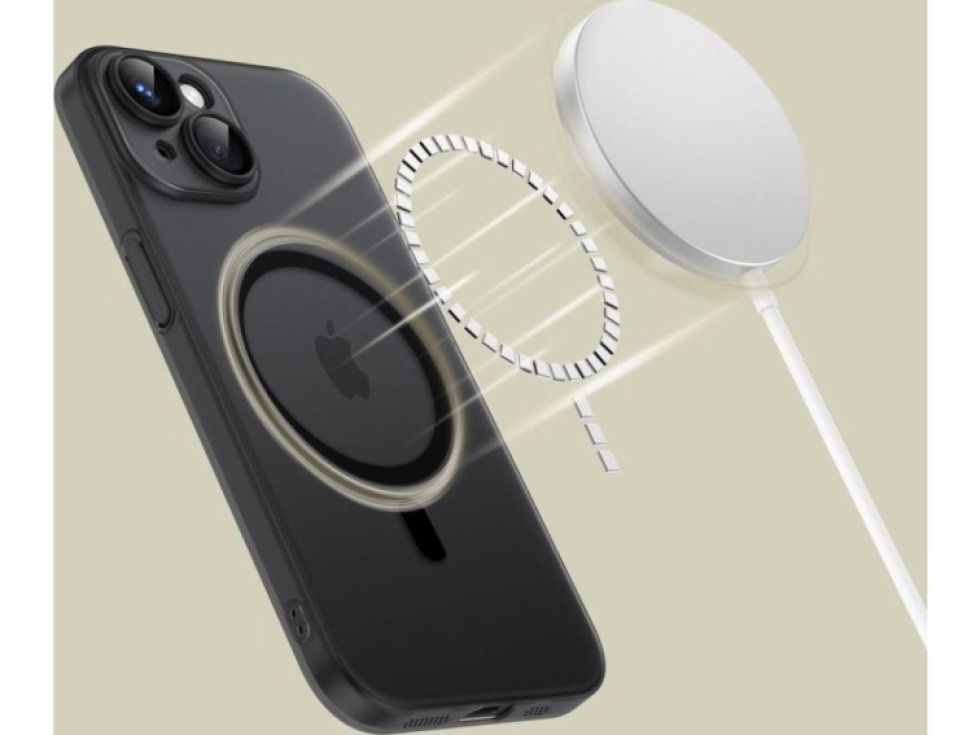 Ochranný kryt na iPhone 15 - Tech-Protect, MagSlim MagSafe Black