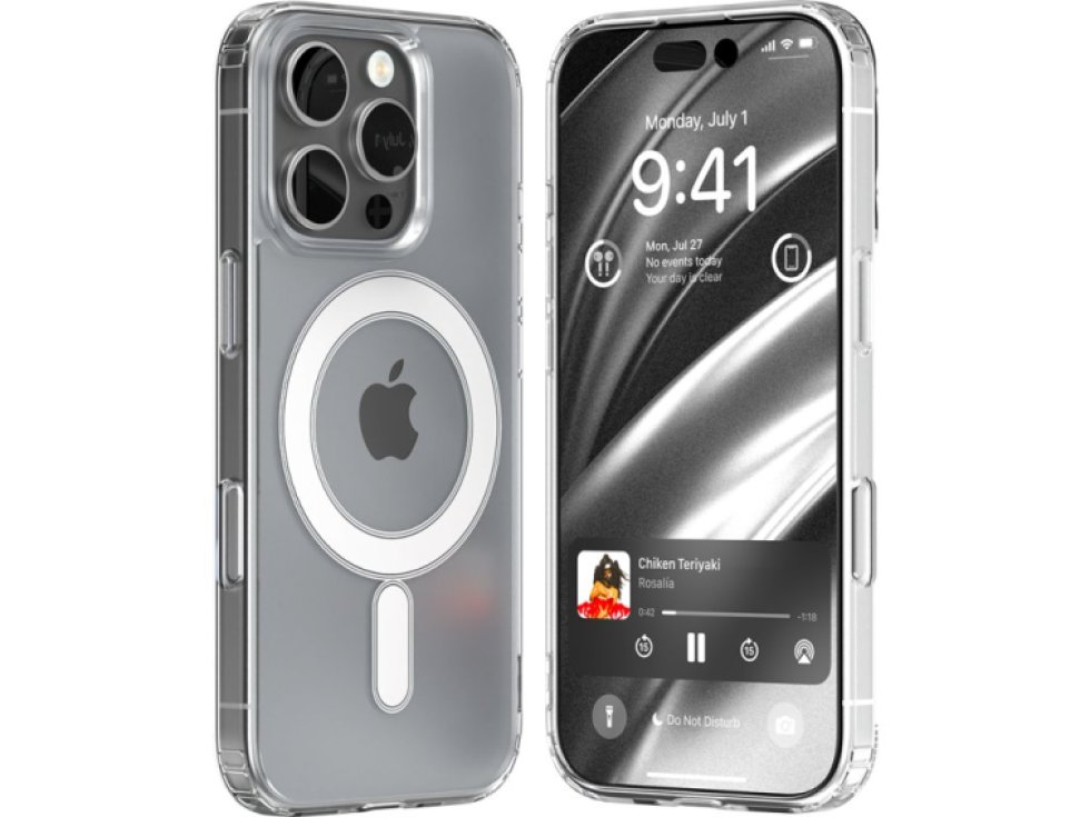 Ochranný kryt na iPhone 16 Pro - Mercury, JelHard MagSafe Transparent