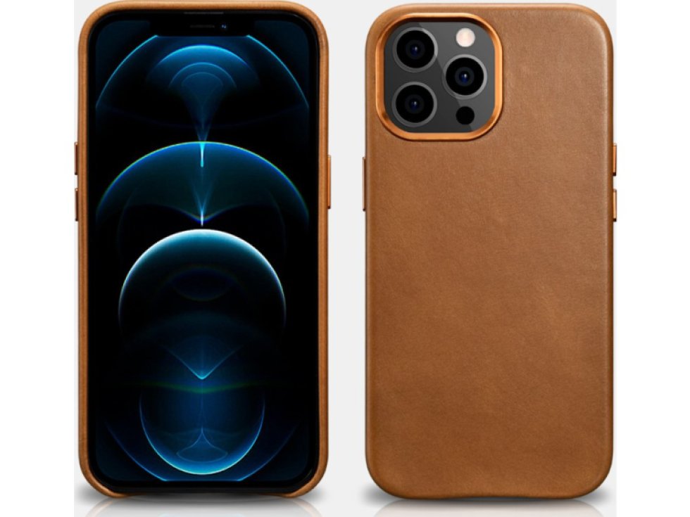 Kožený kryt na iPhone 13 Pro MAX - iCarer, Oil Wax with MagSafe Brown 11.01.WMI1304-BN
