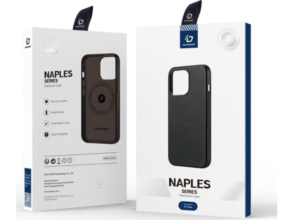 Kožený kryt na iPhone 14 PLUS - DuxDucis, Naples with MagSafe Coffee