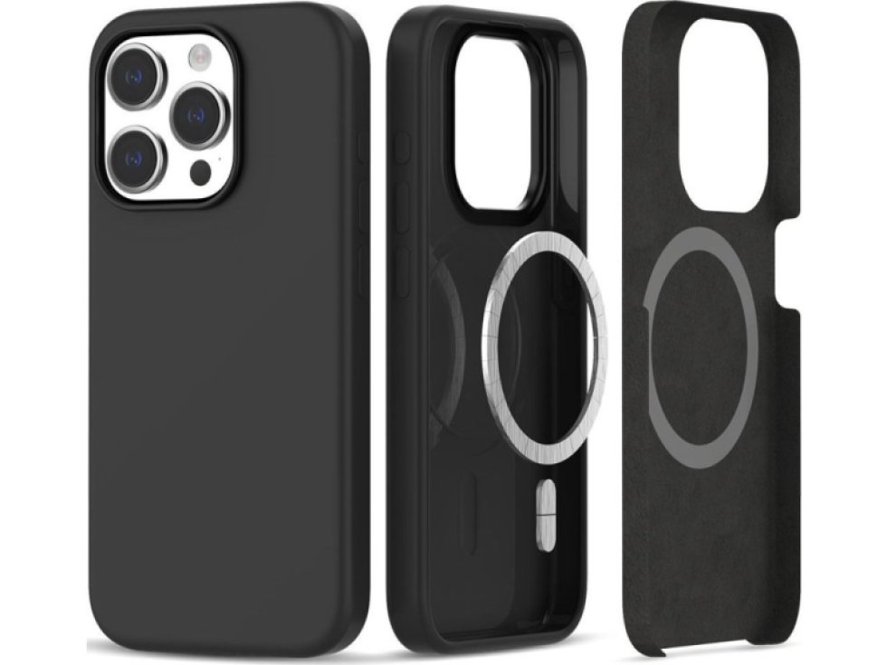 Ochranný kryt na iPhone 15 Pro - Tech-Protect, Silicone MagSafe Black