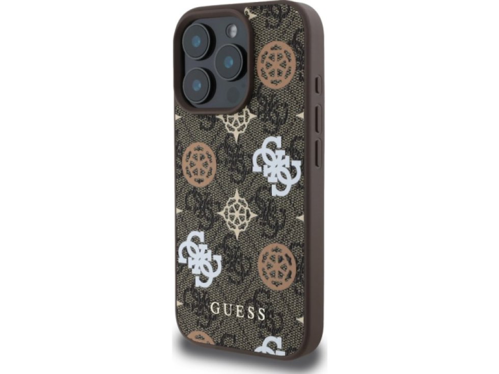 Ochranný kryt na iPhone 16 Pro MAX - Guess, 4G Peony MagSafe Brown GUHMP16XP4PWPW