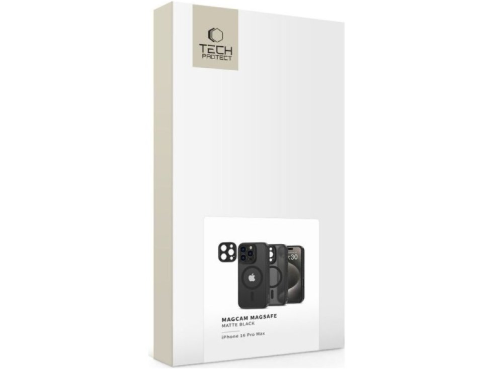 Ochranný kryt na iPhone 16 Pro MAX - Tech-Protect, Magcam MagSafe Matte Black