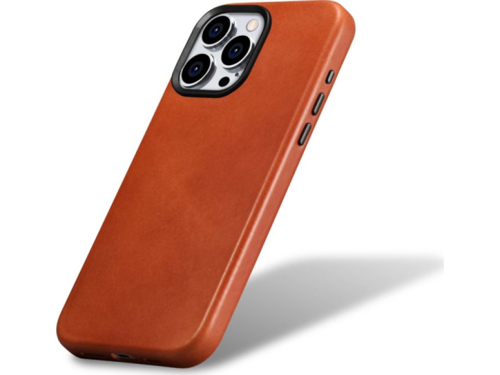 Kožený obal na iPhone 15 Pro MAX - iCarer, OilWax MagSafe Retro 11.01.WMI15230604-SN