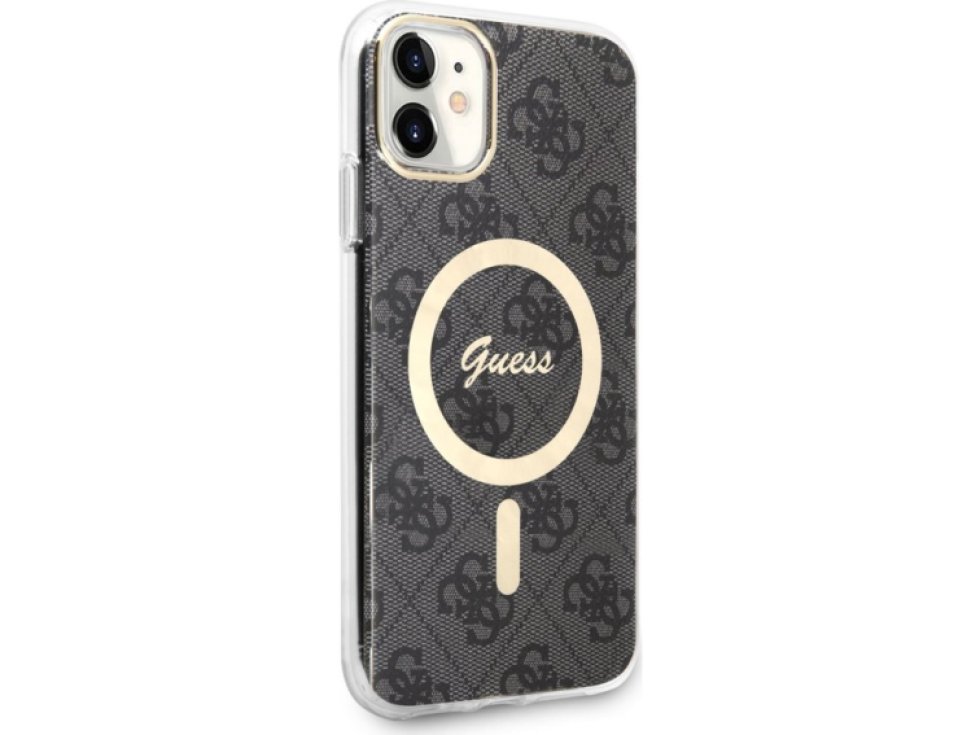 Ochranný kryt pro iPhone 11 - Guess, 4G IML MagSafe Black GUHMN61H4STK