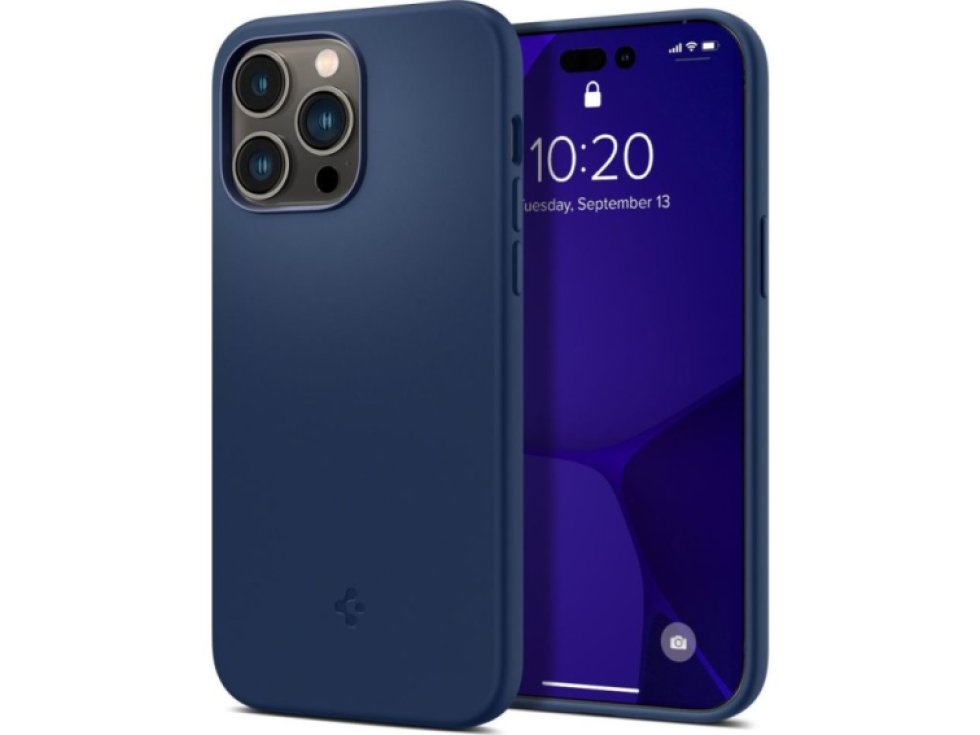 Ochranný kryt pro iPhone 14 Pro MAX - Spigen, Silicone Fit MagSafe Navy Blue
