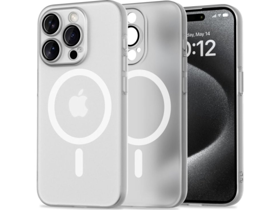 Ochranný kryt na iPhone 15 Pro - Tech-Protect, MagSlim MagSafe White