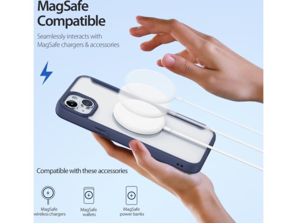 Ochranné pouzdro na iPhone 15 PLUS - DuxDucis, SkinX Pro with MagSafe Blue