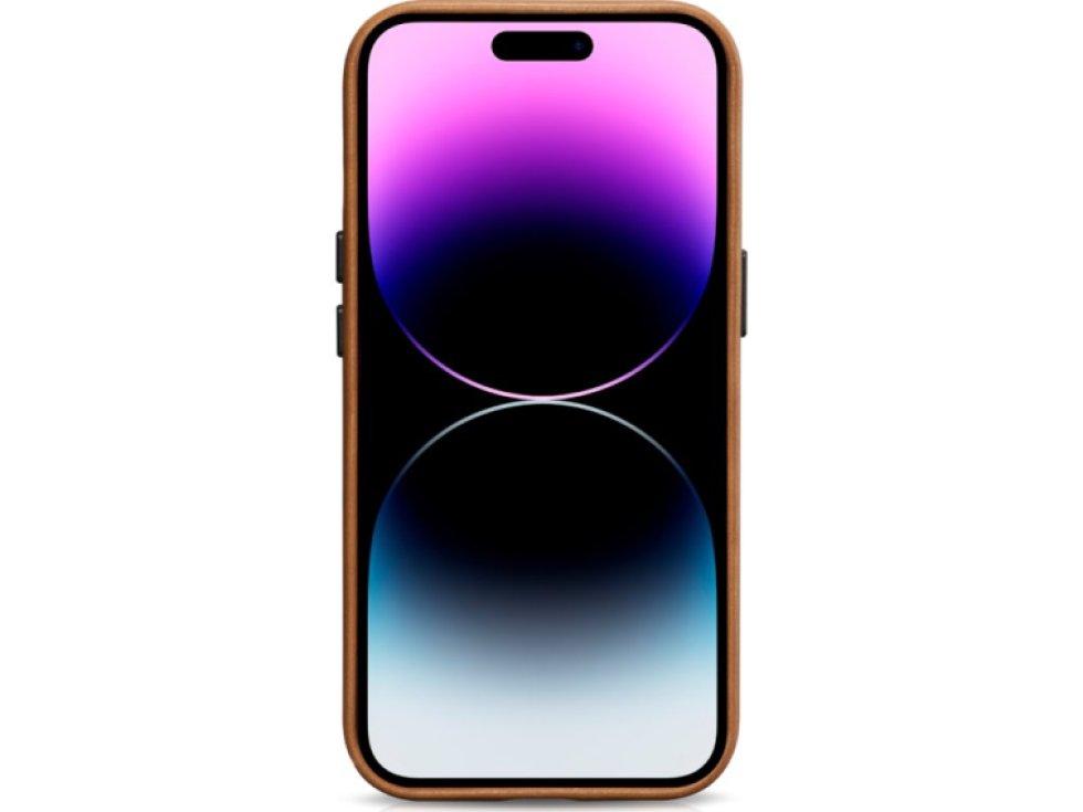 Kožený obal na iPhone 15 - iCarer, OilWax MagSafe Camel WMI15230601-TN